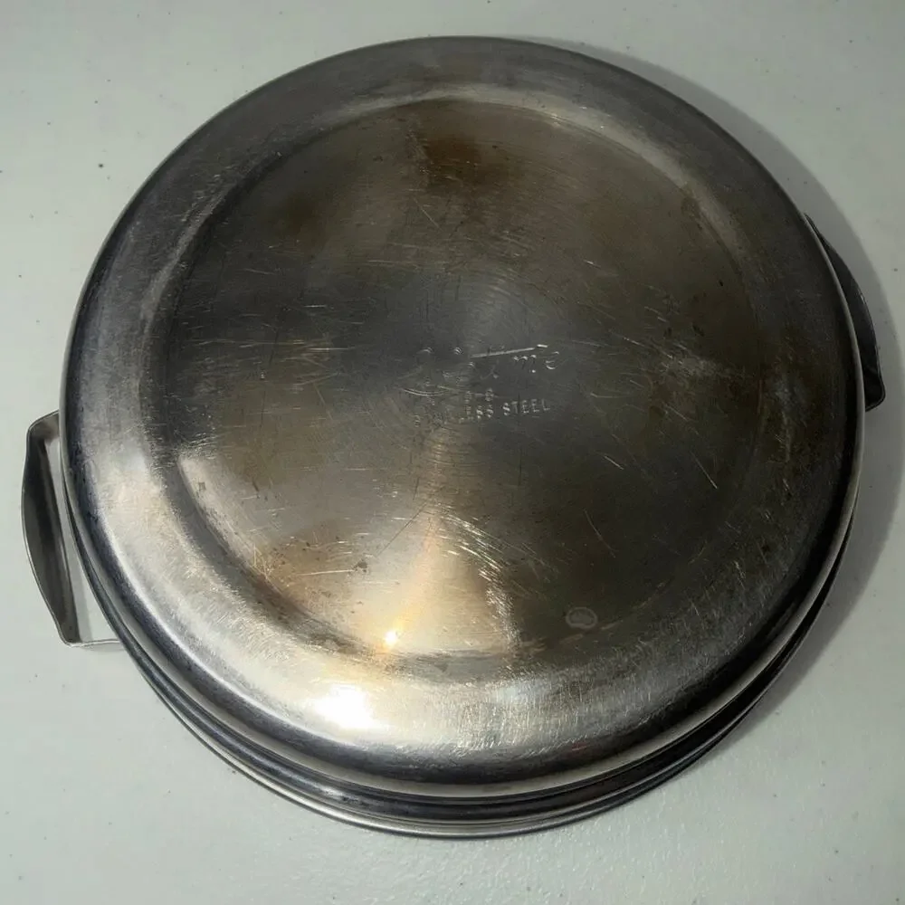 Vintage Lifetime Stainless Steel Double Boiler Insert 18-8 R6 Measures 7.5